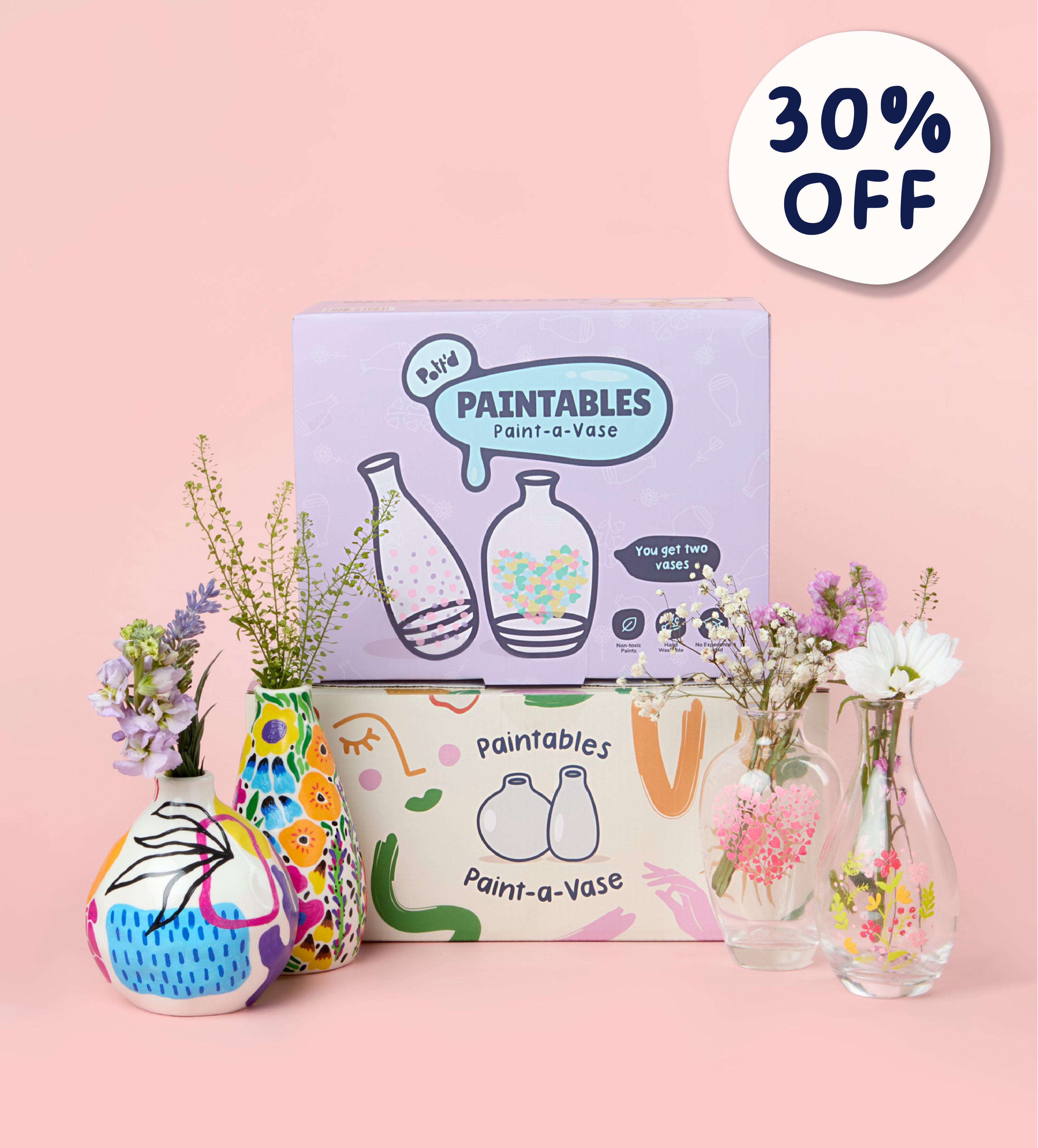 Pott'd Bundles Vase Painting kit vasi ceramica vetro