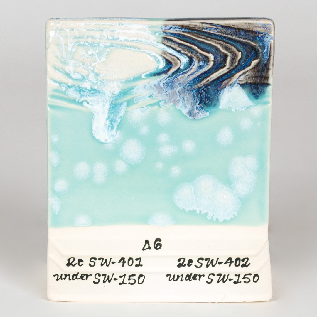 Mayco Foundations Celadon Bloom smalto ceramica verde cristalli