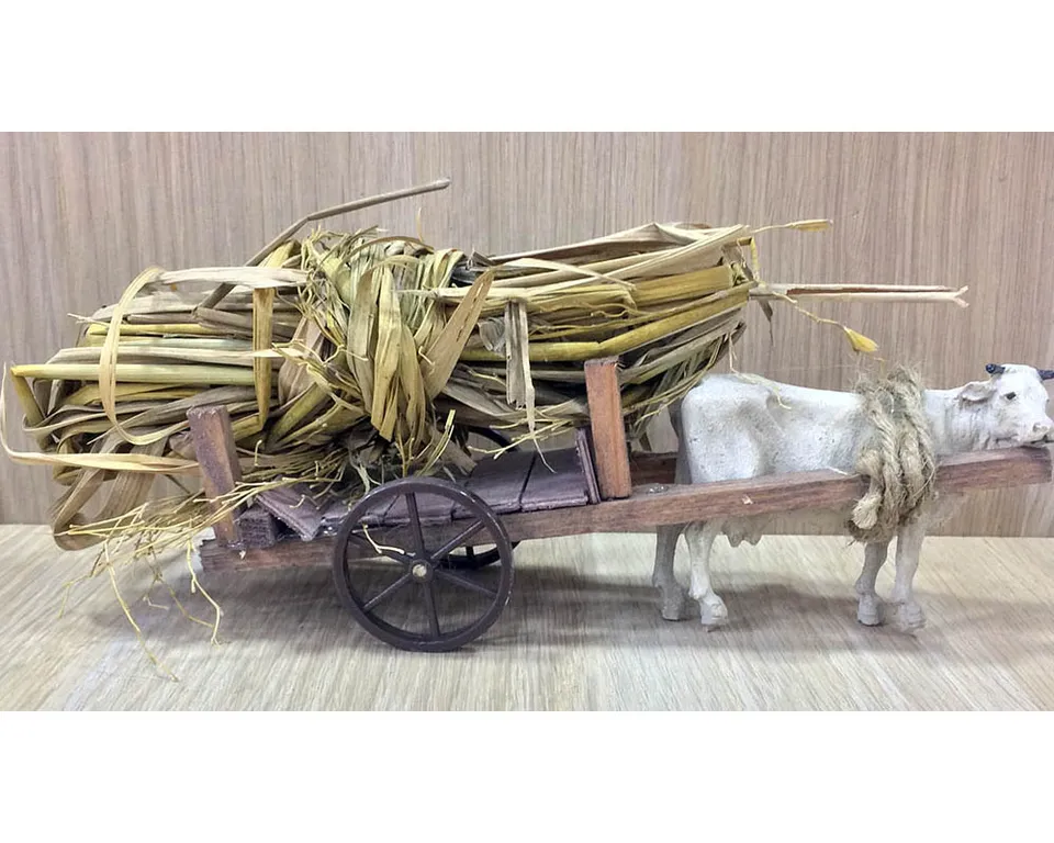 Montanini SB4 Carro con Bue e Fieno accessorio presepe