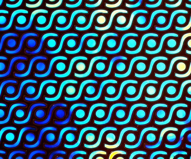 Cbs Borderline Rings Cyan Copper vetro fusione quarto foglio