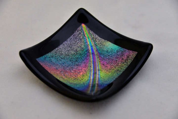 Cbs Comet Trail quadrotto vetro dicroico 10x10 cm rainbow