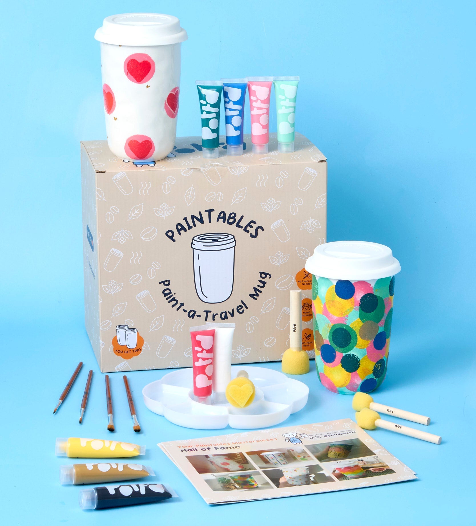 Pott'd Painting Kits Kit Pittura 2 Tazze Viaggio Ceramica