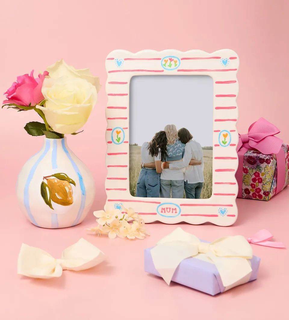 Pott'd Bundles Festa Mamma kit cornice e vaso ceramica