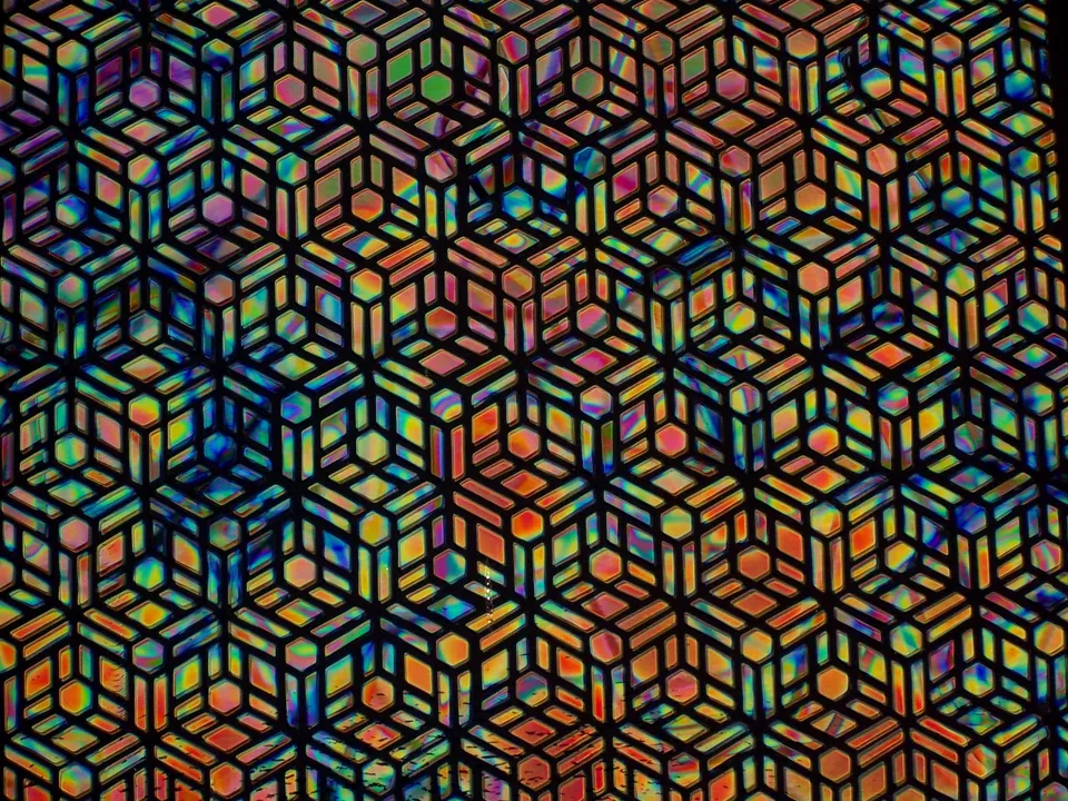 Cbs Borderline Geometric Mixture Fusion vetro dicroico quarto foglio