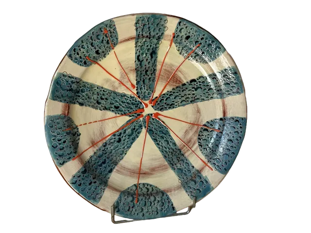 OrientéObjets Figuerolles piatto 38 cm piccole bolle