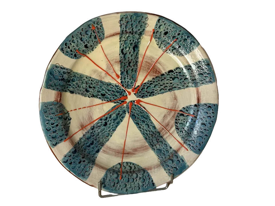 OrientéObjets Figuerolles piatto 38 cm piccole bolle