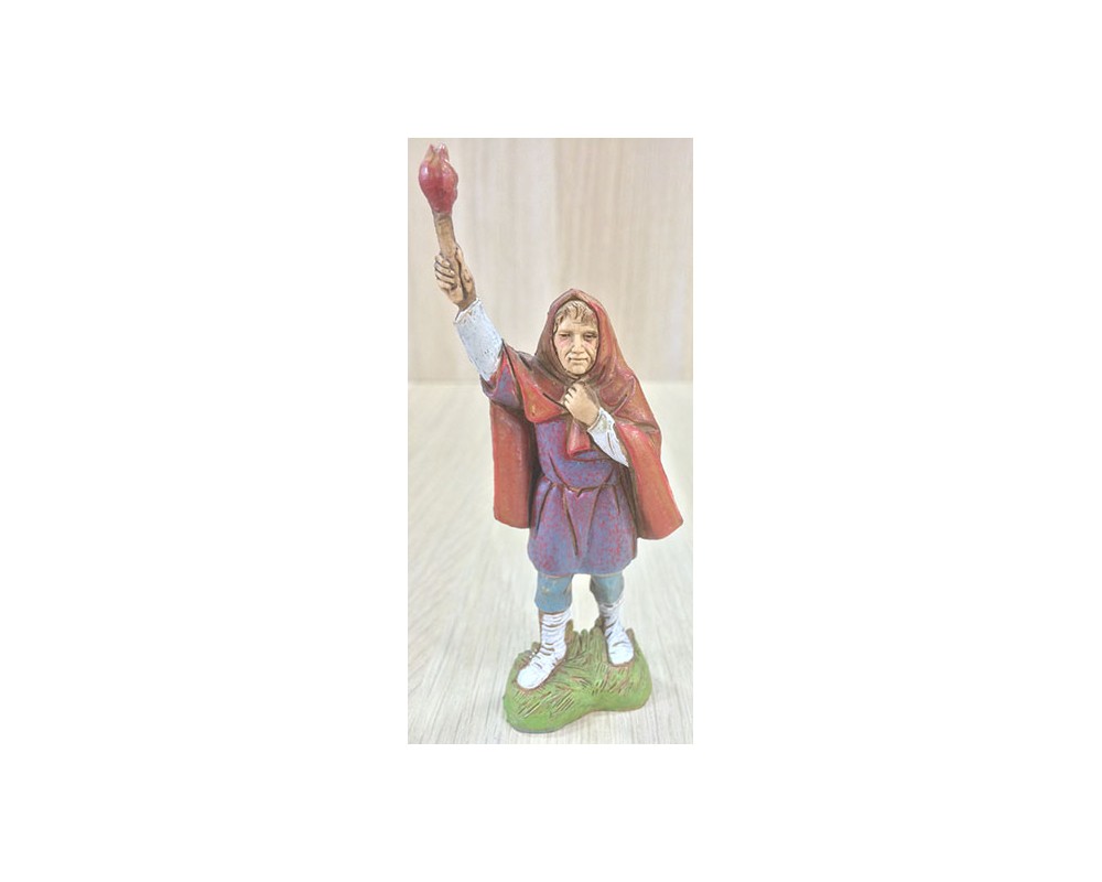 Pastori Landi 1020 Uomo con fiaccola statuina 10 cm resina