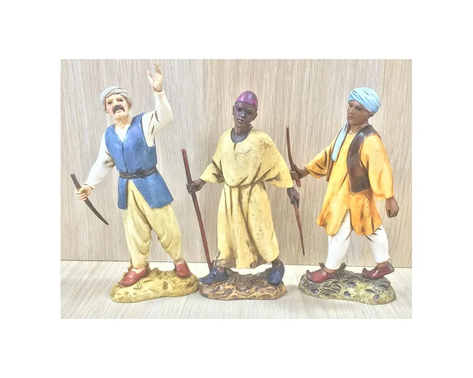 Pastori Landi 1231 Tris Cammellieri 12 cm Statuine Resina