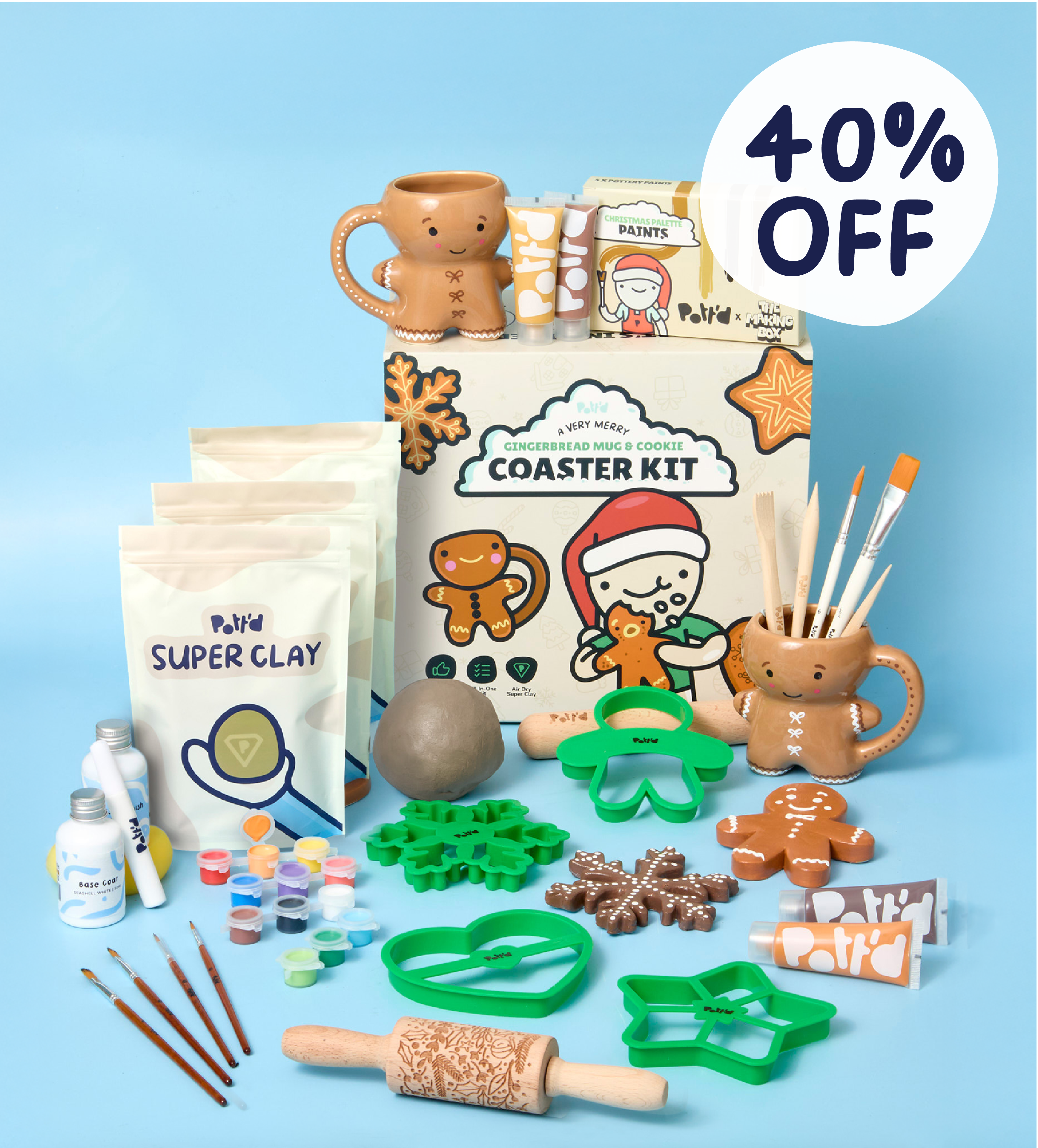 Pott'd Bundles Christmas Cookie Coaster Bundle sottobicchieri