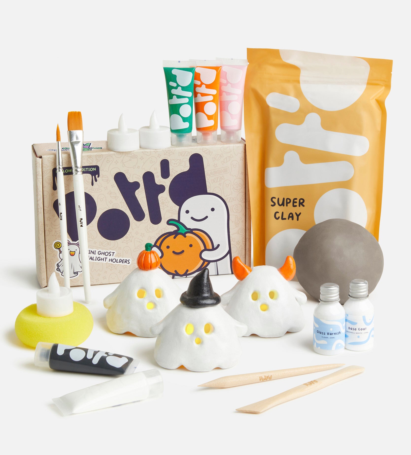Pott'd Projects Halloween Kit Fantasmi Portacandele Trio