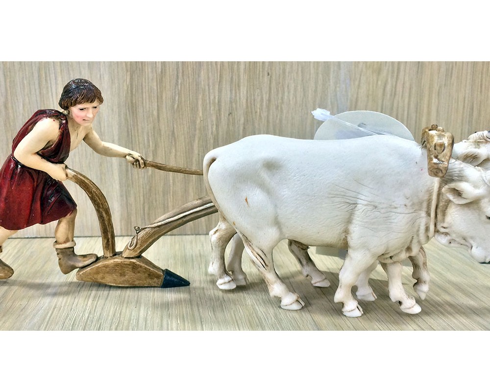 Montanini Gruppi Landi 0270-00 Aratro miniatura presepe