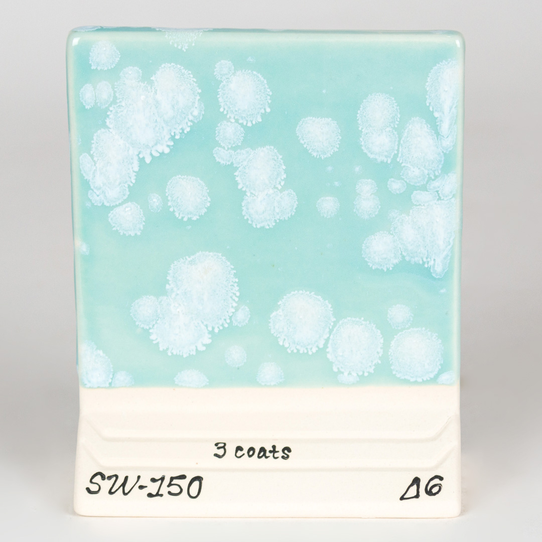 Mayco Foundations Celadon Bloom smalto ceramica verde cristalli