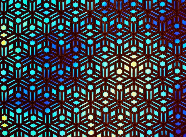 CBS Borderline vetro dicroico Geometric Cyan Copper quarter