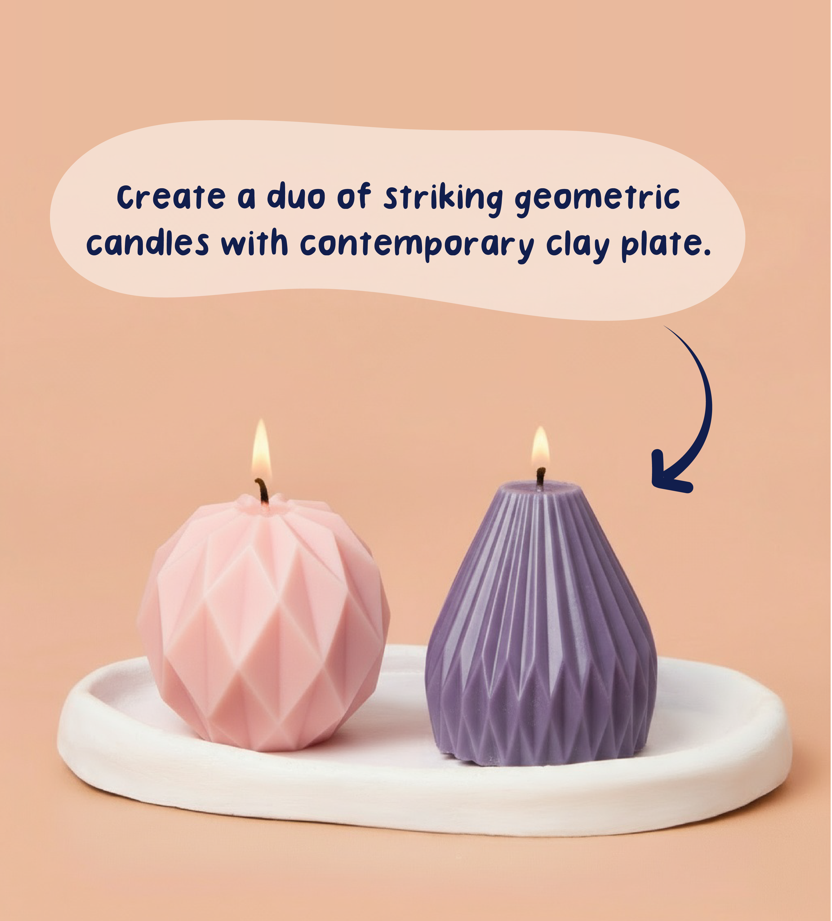 Pott'd Home Pottery Kits Geometric Glow kit ceramica candela