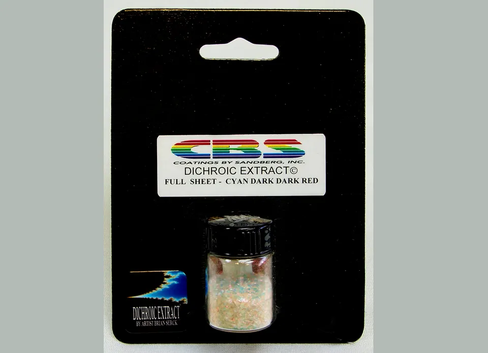 CBS Dichroic Extract Cyan Dark Red vetro soffiato 1 foglio