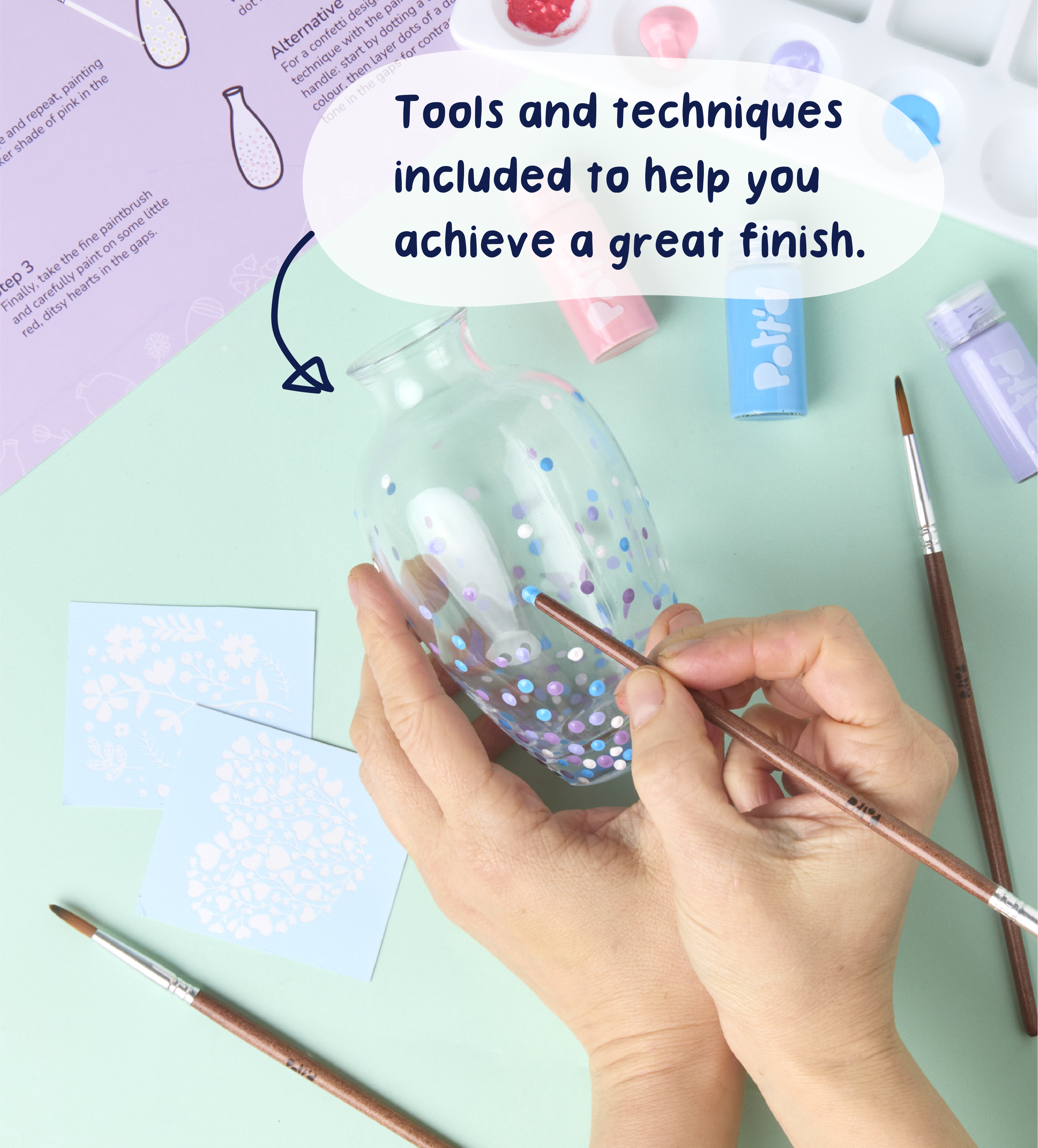 Pott'd Painting Kits Paint-a-Glass Vase kit 2 vasi vetro