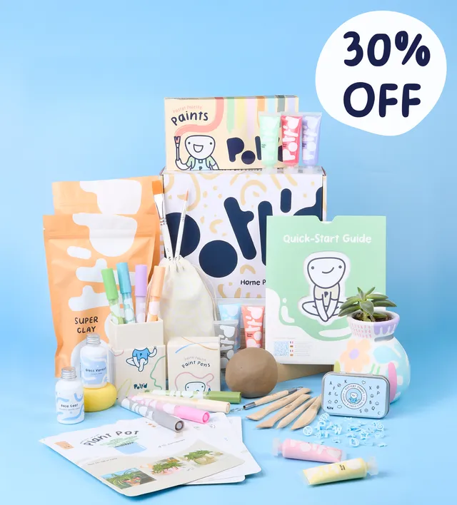 Pott'd Home Pottery Kits Deluxe kit ceramica pastello