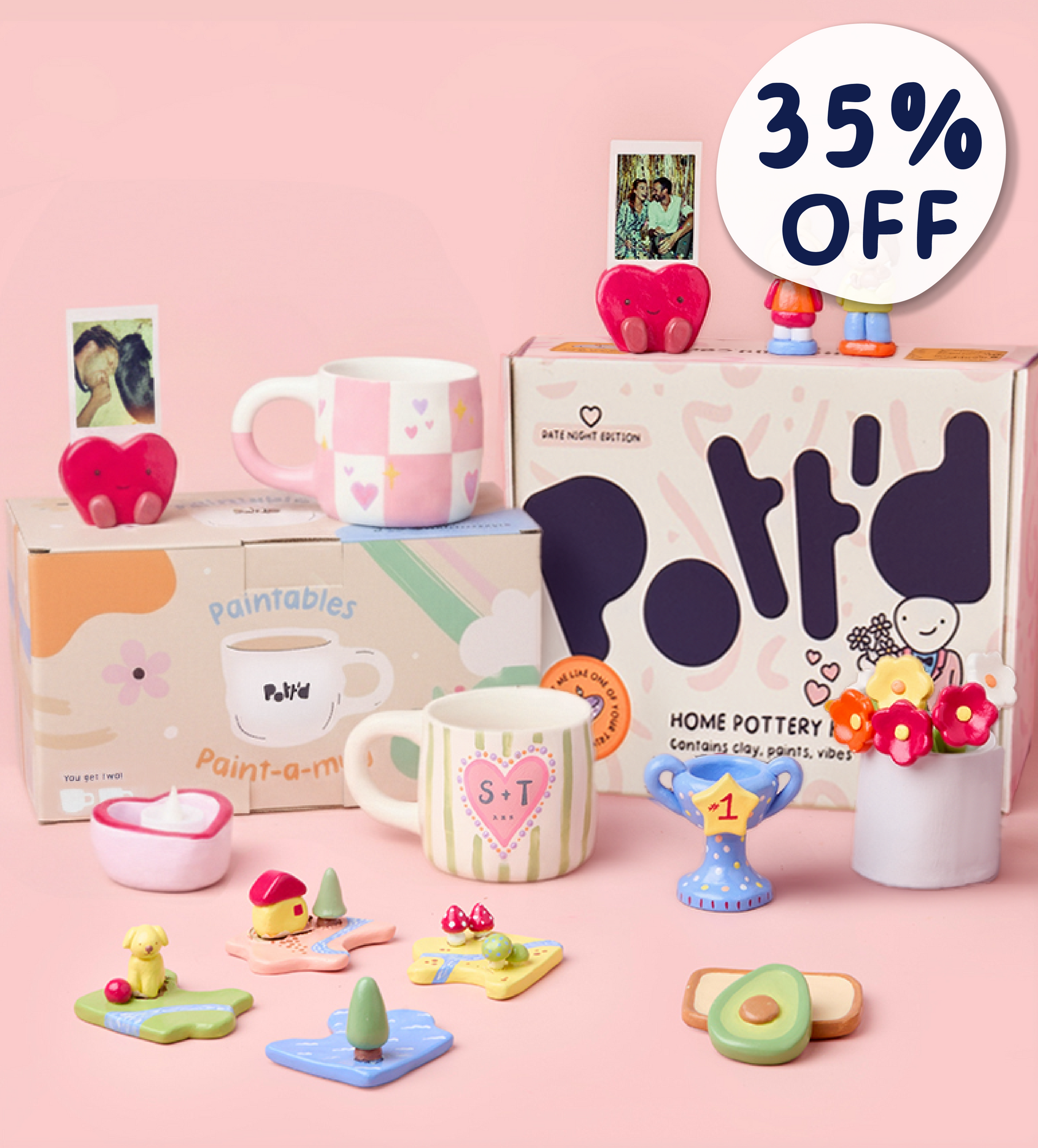 Pott'd Bundles Date Bundle kit argilla e tazza coppia