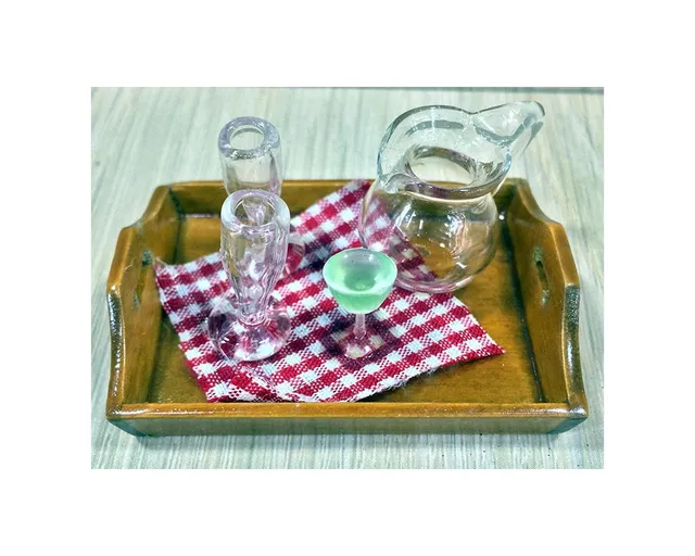 Ditta Montanini Minuterie 86746 Vassoio con Bicchieri Miniatura