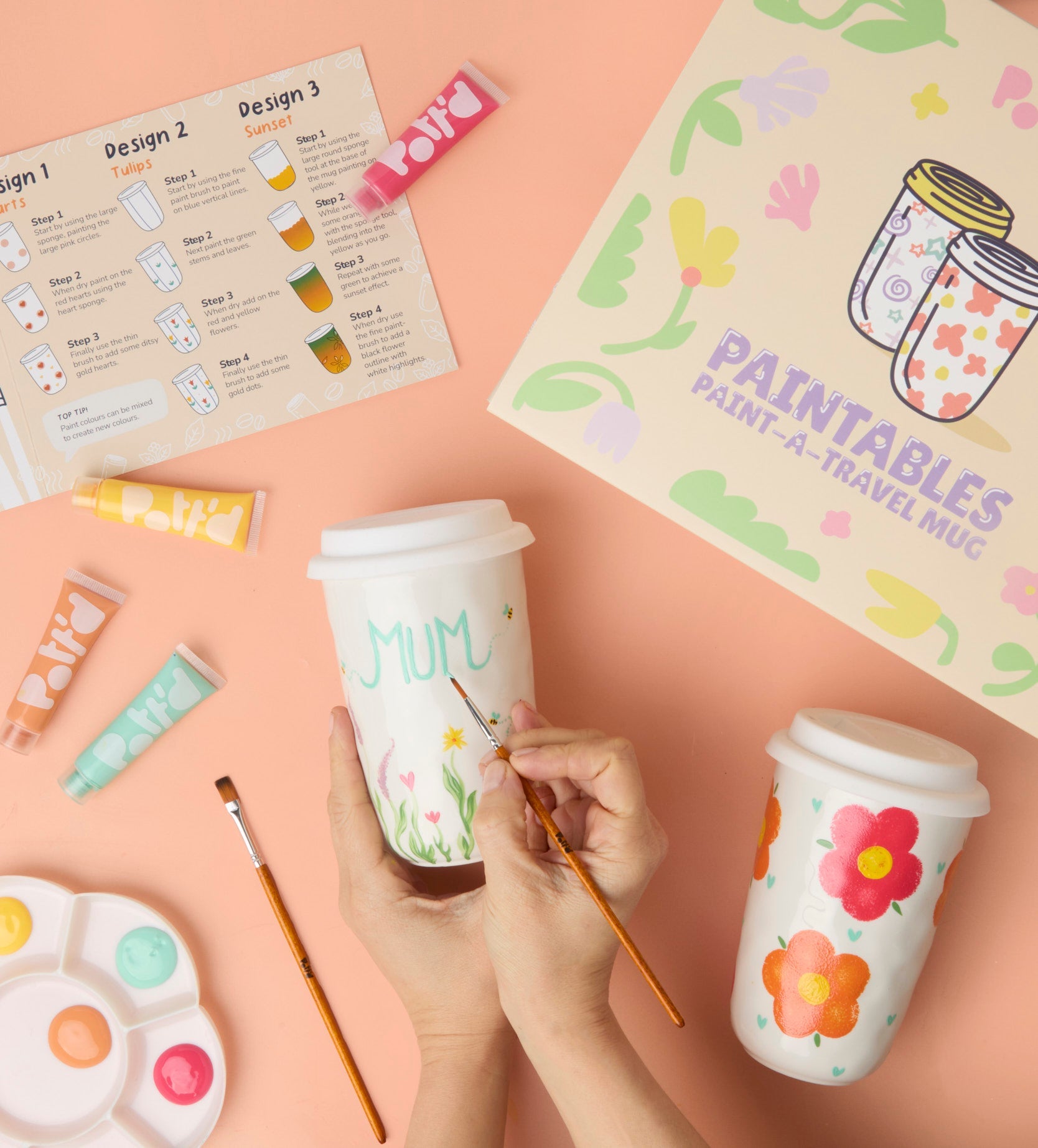 Pott'd Painting Kits Mum Travel Mug tazza viaggio mamma
