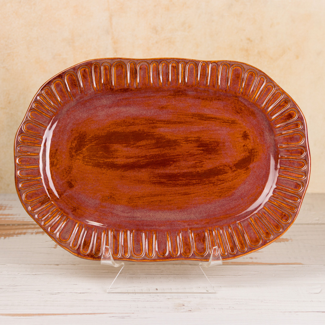 Mayco Stoneware Bisque piatto ovale Fluted Oval Platter