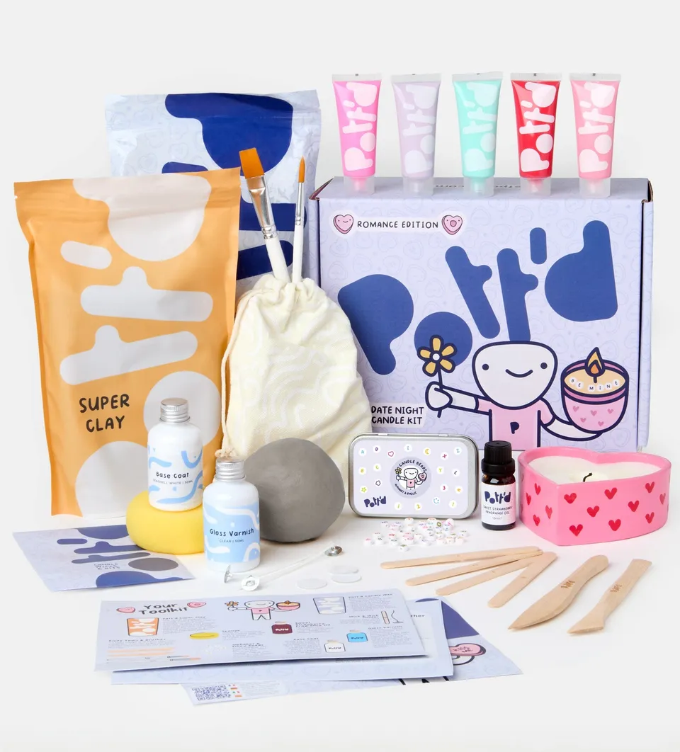 Pott'd Home Pottery Kits Date Night kit candele coppia fai da te