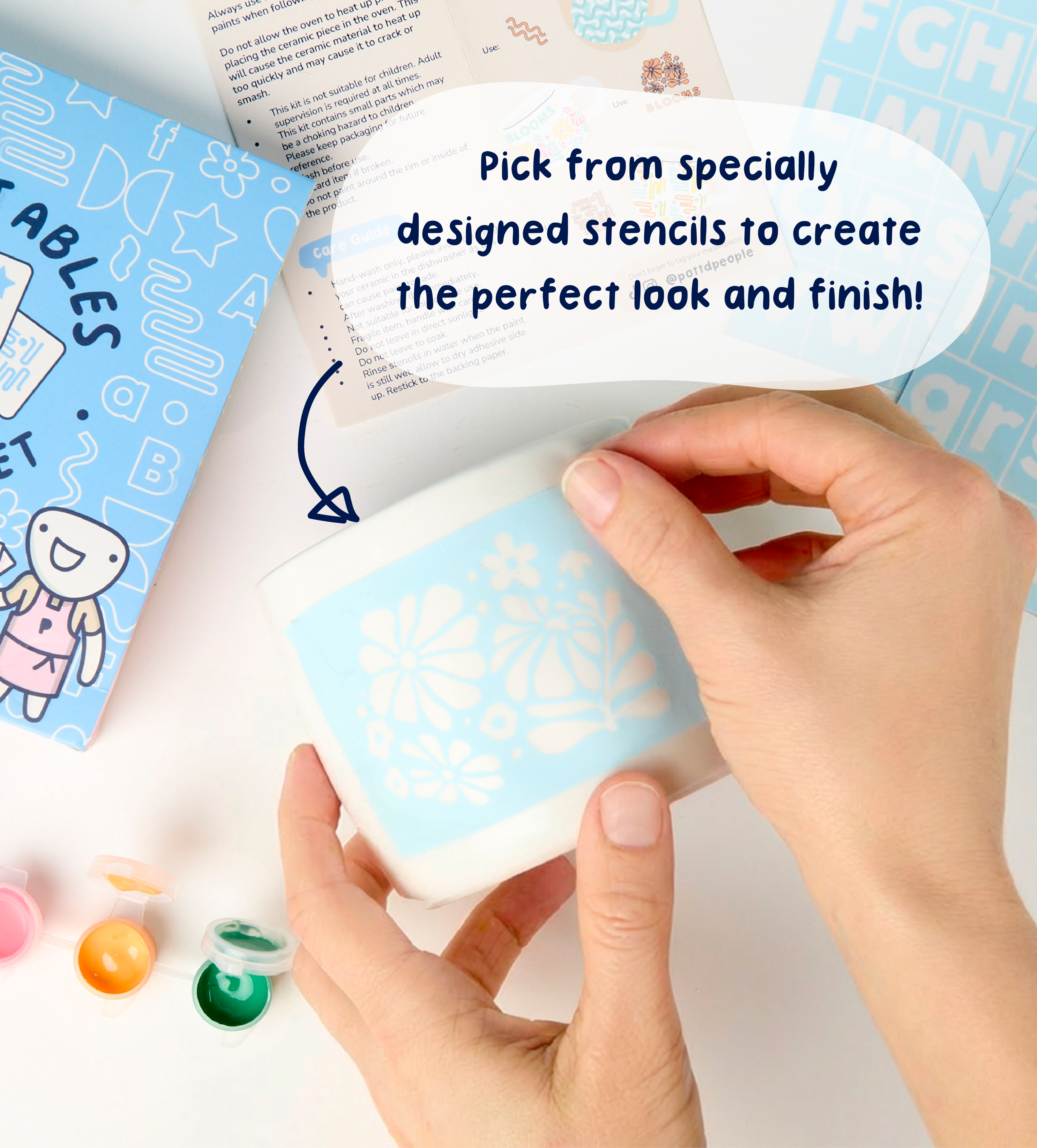 Pott'd Extras Paintables Stencil Set set stencil per ceramica
