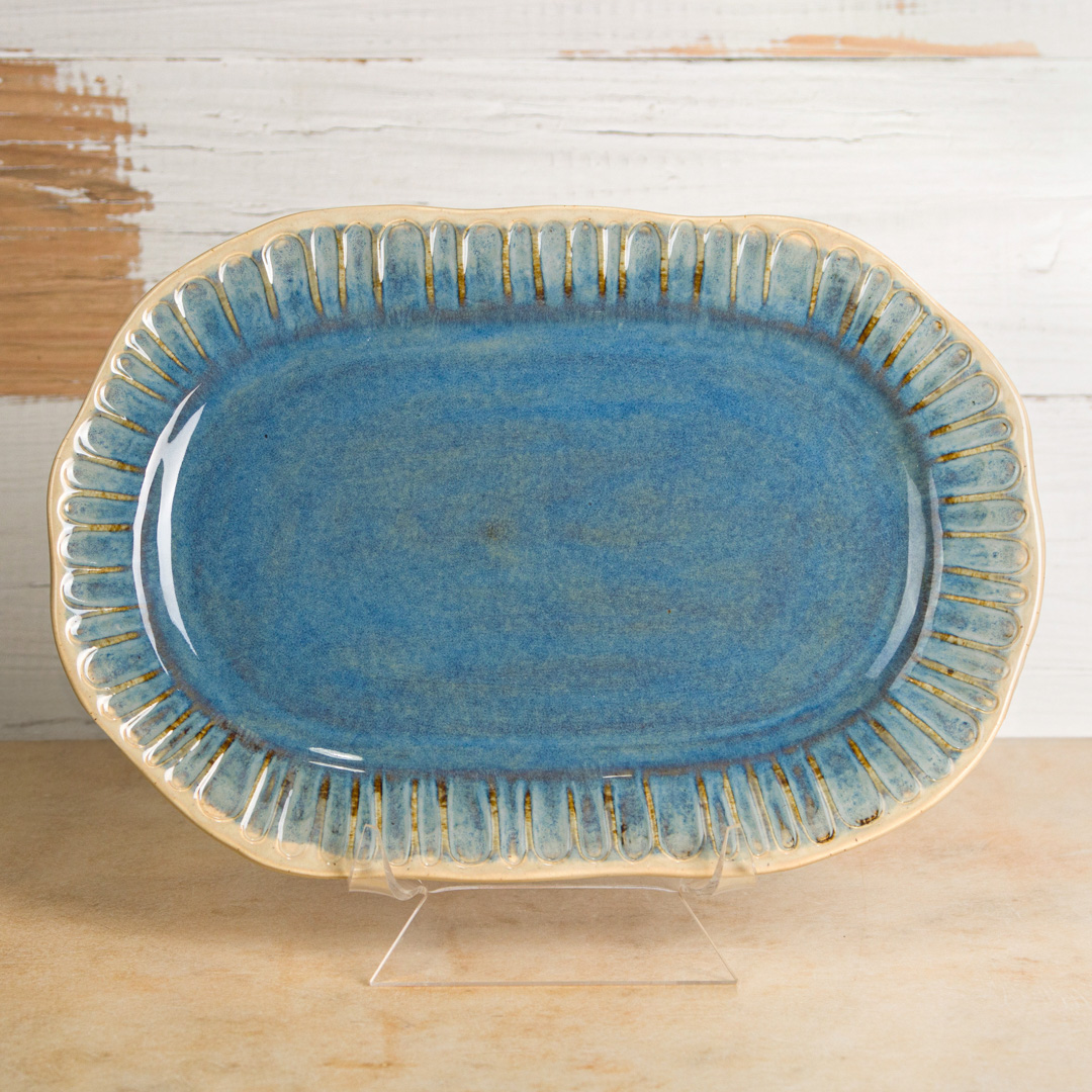 Mayco Stoneware Bisque piatto ovale Fluted Oval Platter