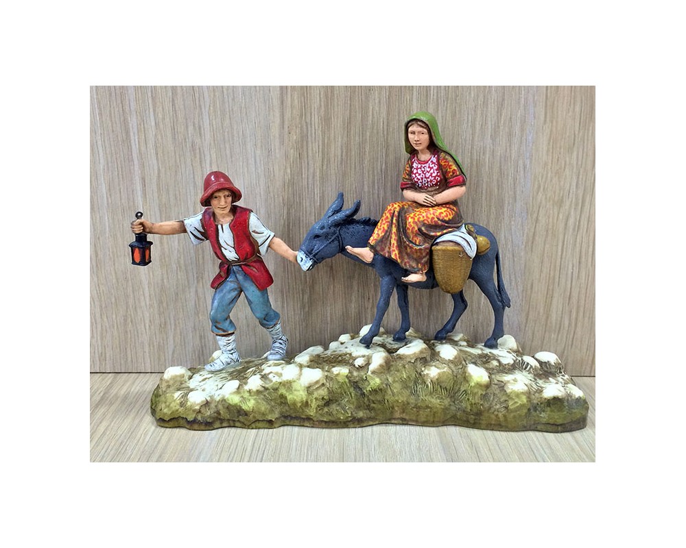 Montanini Gruppi Landi 0345-03 Gruppo Fuga statua presepe