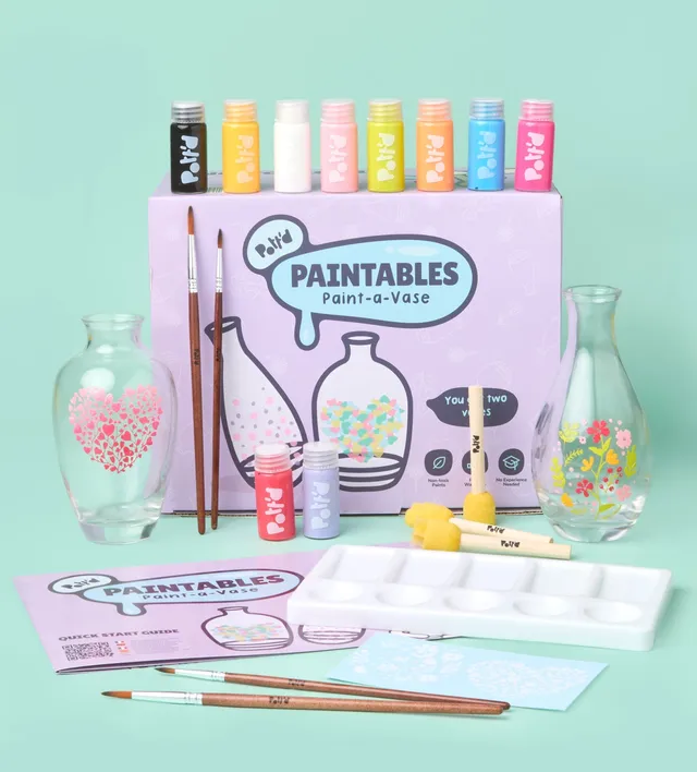 Pott'd Painting Kits Paint-a-Glass Vase kit 2 vasi vetro