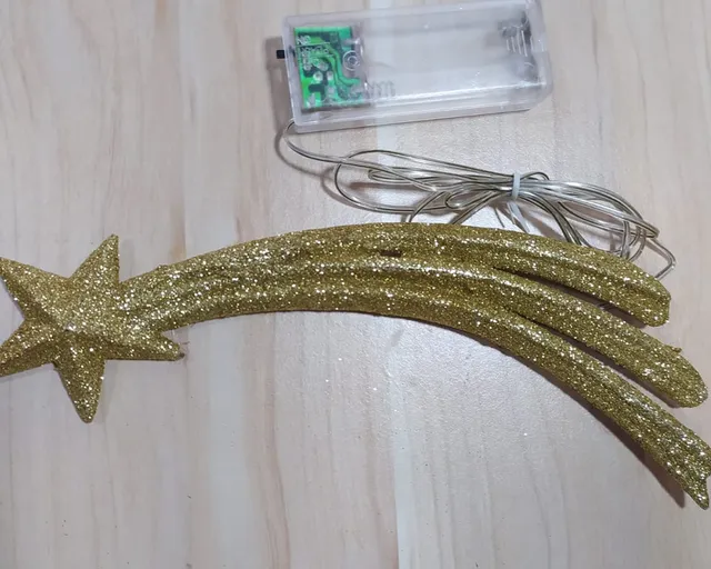 Stellari stella luminosa oro grande a batteria 23 cm presepe