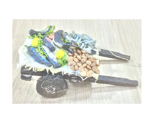 Ditta Montanini AC015 Carretto Pesce 11 cm per Presepe