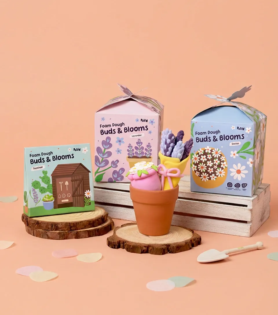 Pott'd Projects Blushing Blooms Set fiori rosa