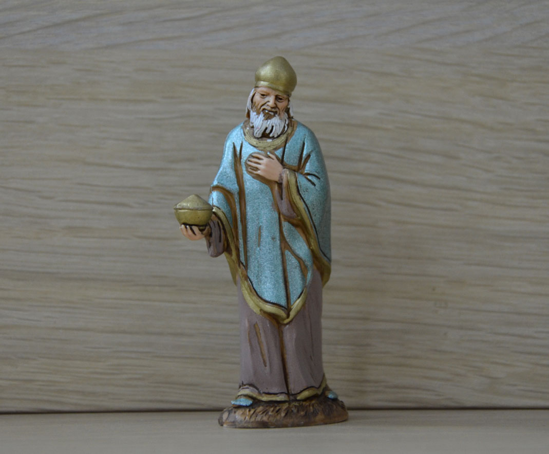 Pastori Landi CS1007 Re Bianco statuina presepe 10 cm resina