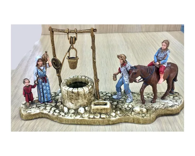 Gruppi Landi 0151-04 gruppo presepe resina Montanini