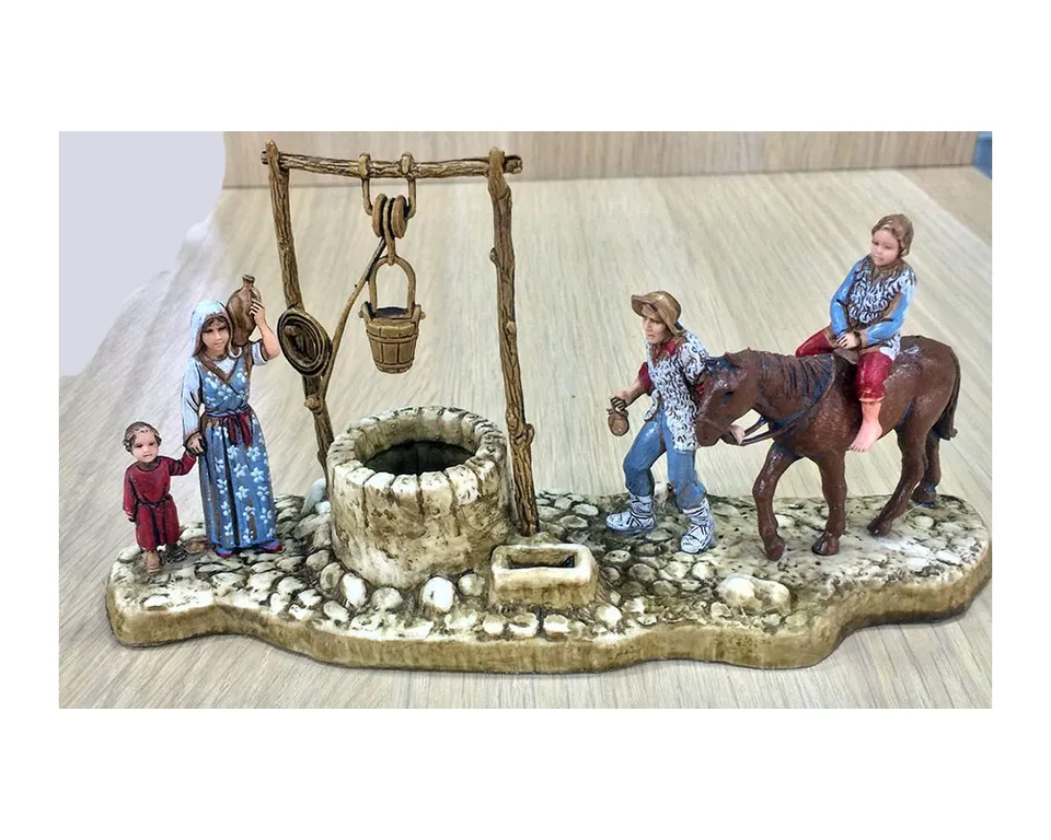 Gruppi Landi 0151-04 gruppo presepe resina Montanini