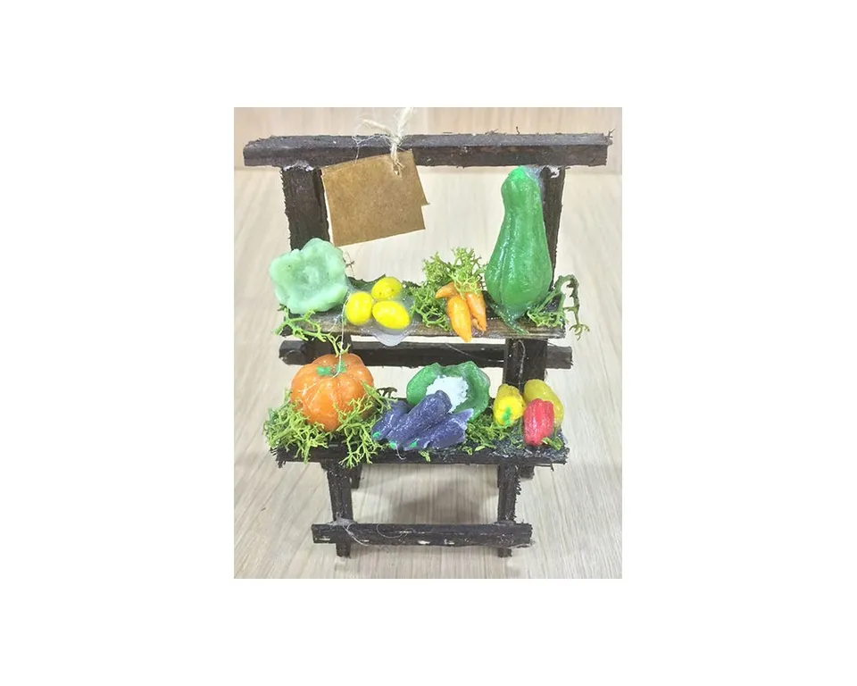 Ditta Montanini Banchi in cera AC014 banco frutta H-9 presepe