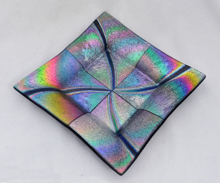 Cbs Comet Trail quadrotto vetro dicroico 10x10 cm rainbow