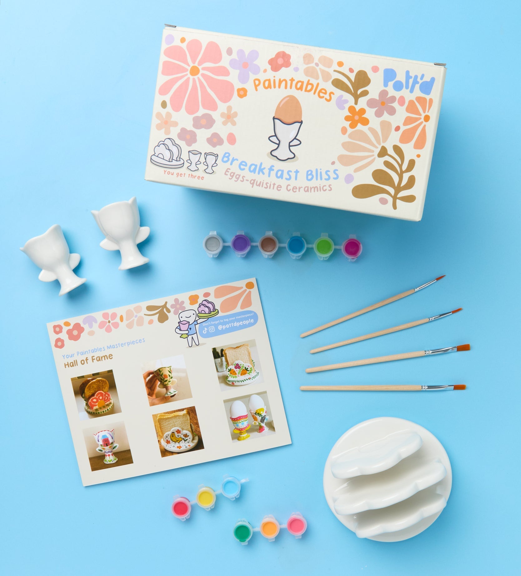 Pott'd Painting Kits Breakfast Bliss set pittura ceramica 2 portauovo