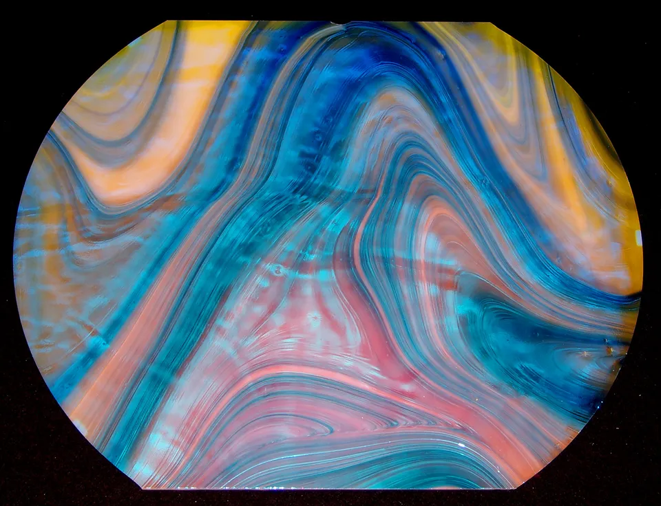 Cbs Dichroic Specialty Blackberry Yellow Blue vetro 96 COE 19"