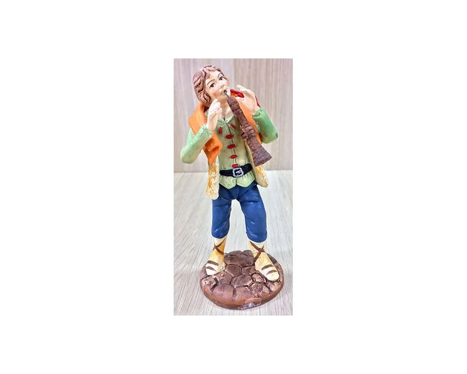 Pastori Terracotta T1211 Pifferaio 12 cm per Presepe