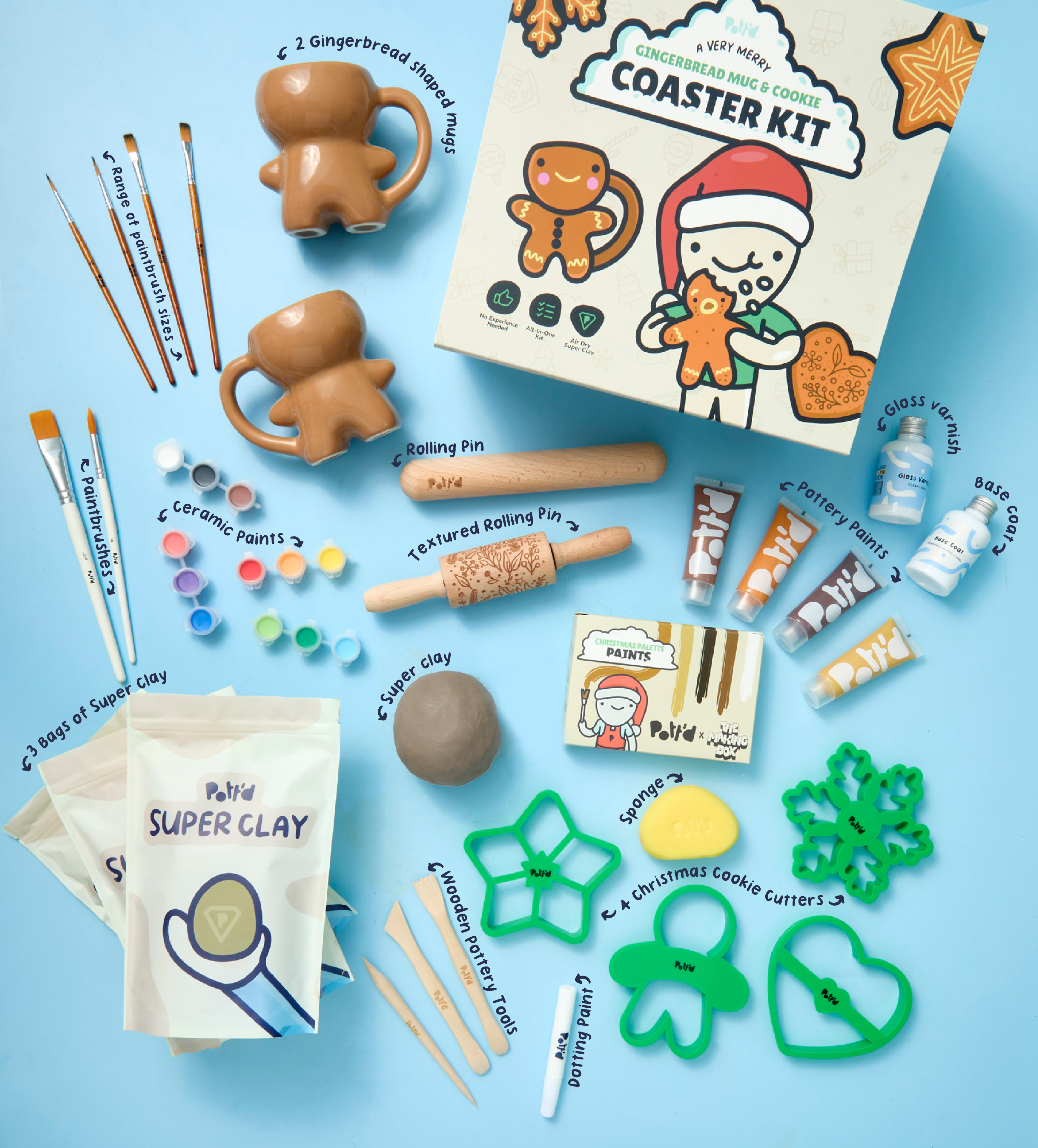 Pott'd Bundles Christmas Cookie Coaster Bundle sottobicchieri
