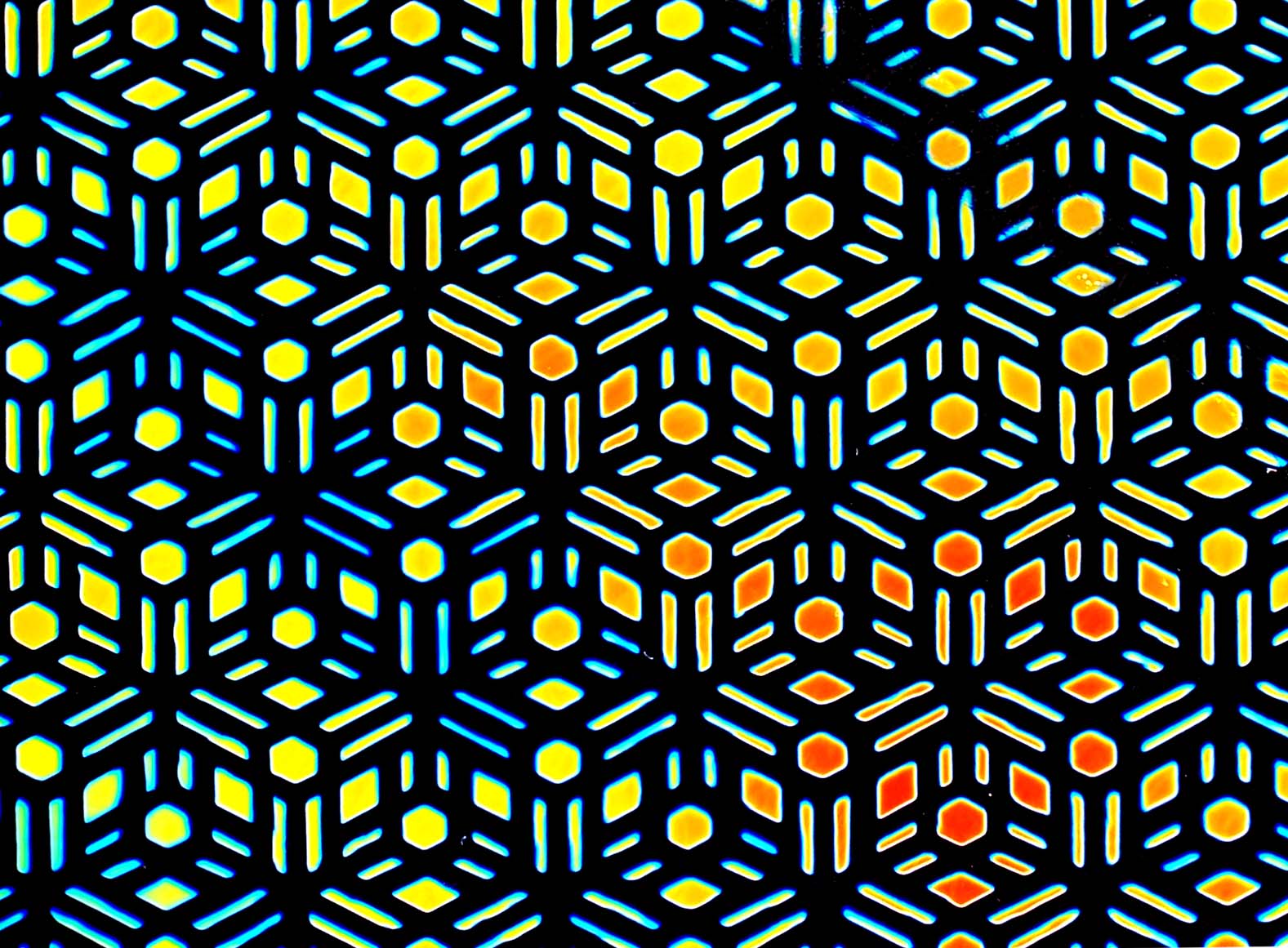 Cbs Borderline Geometric Cyan vetro fusione quarto