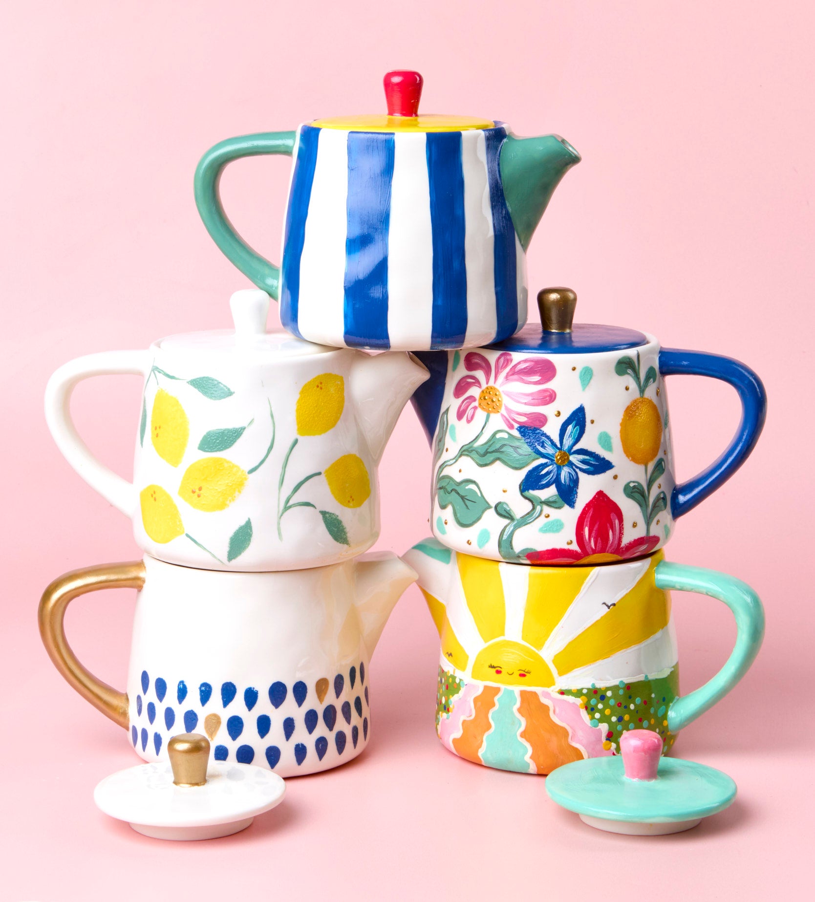 Pott'd Paint-a-Tea Pot kit teiera doppia ceramica