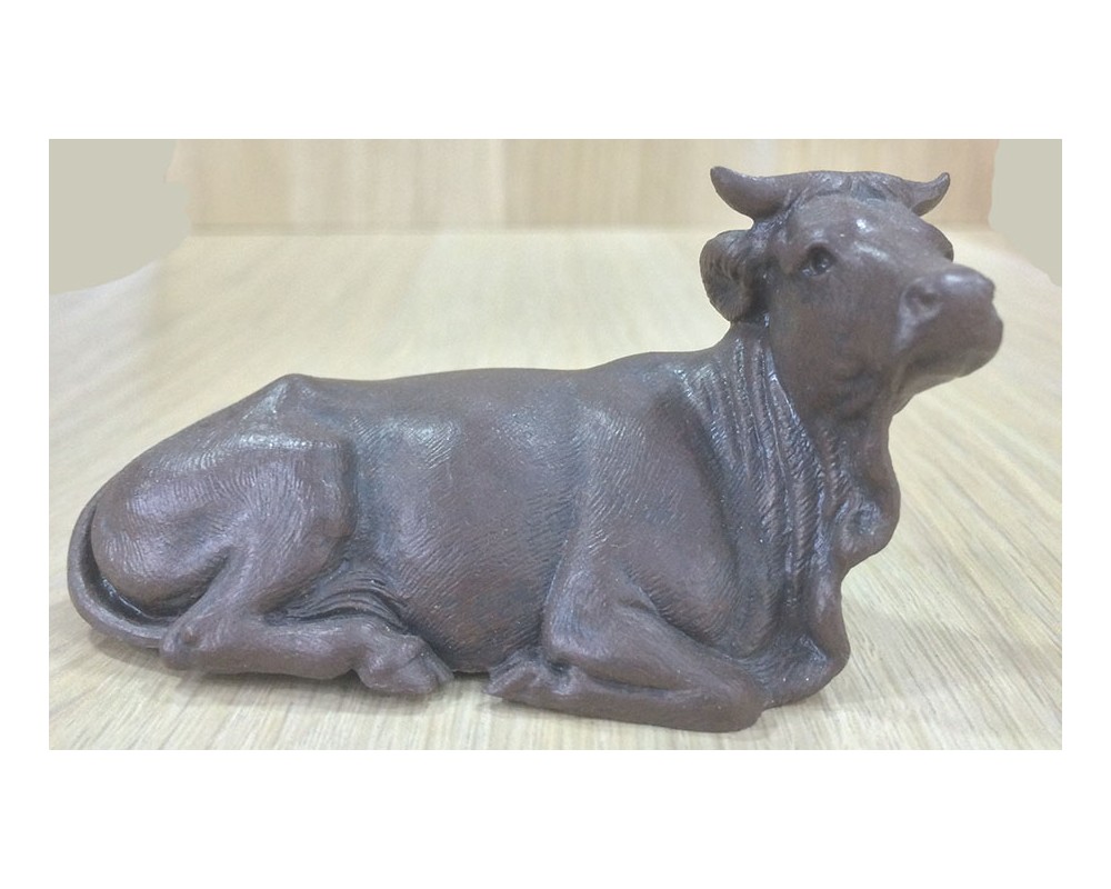 Montanini Pastori Landi 1004 Bue Statuina Resina 10 cm