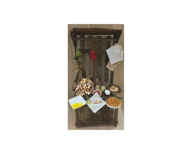 Montanini AC003 banco uova cera presepe 44x25x20 cm