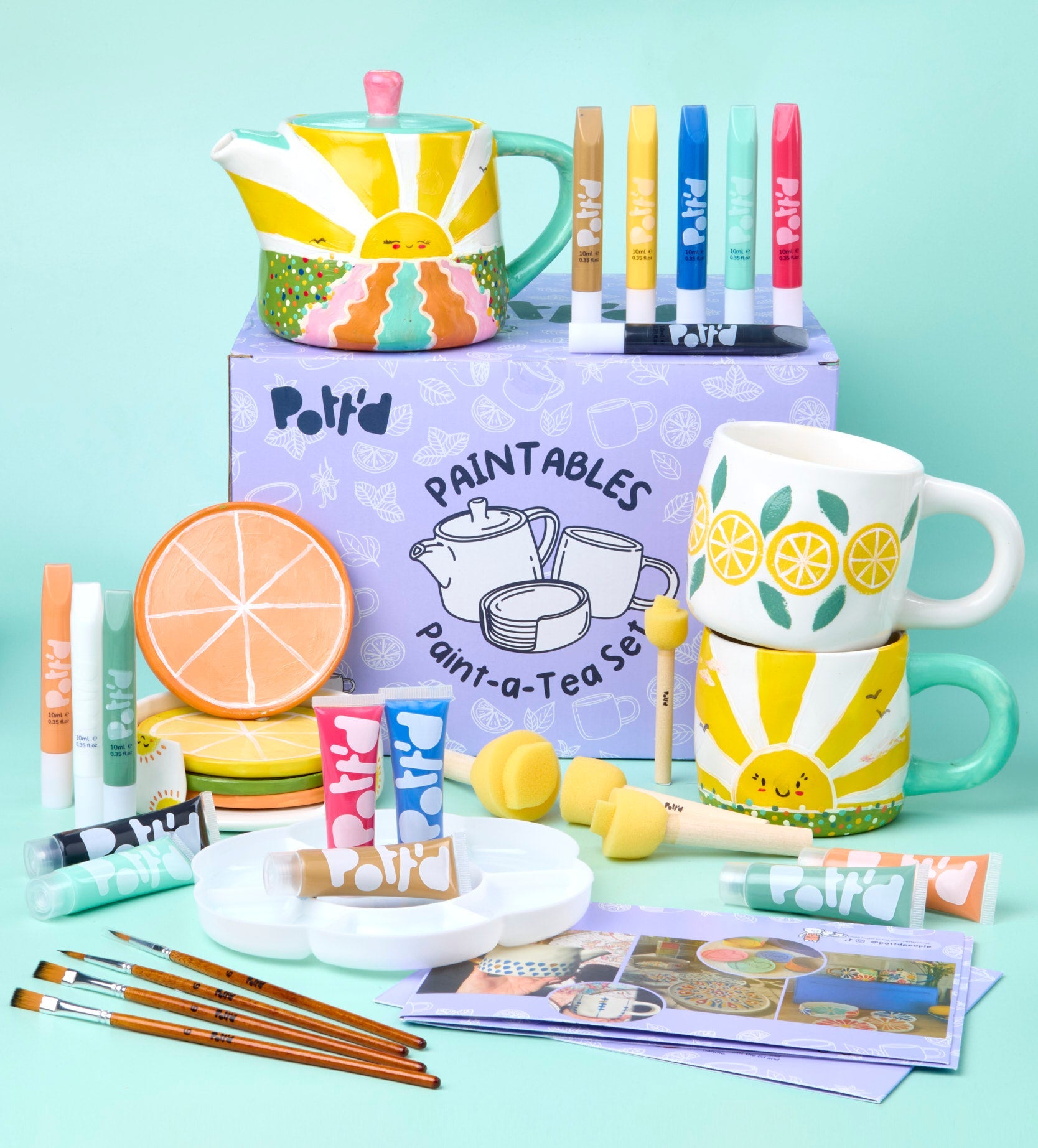 Pott'd Painting Kits Paint-a-Tea Set Kit Tazze Ceramica Solo