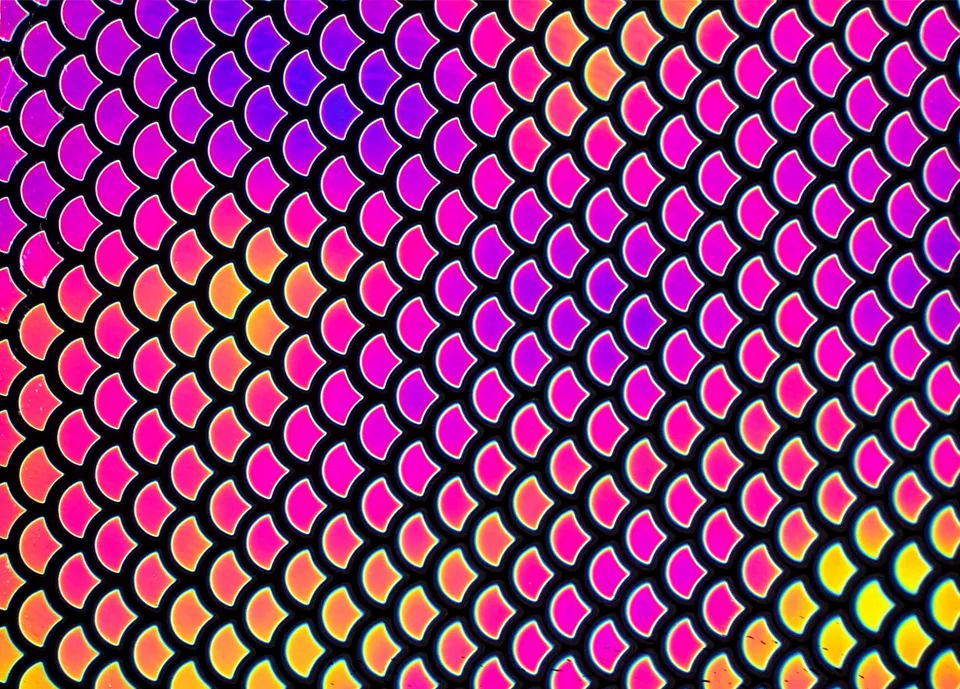 Cbs Dichroic Borderline Scale Green Magenta Blue vetro quarto foglio