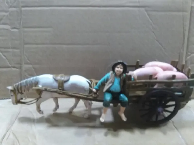 Ditta Montanini Gruppi Landi carro con maiali 10 cm presepe