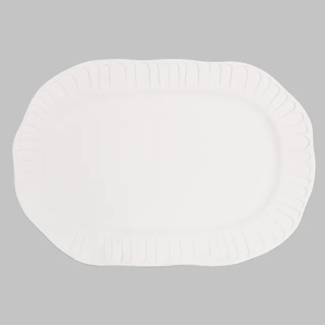 Mayco Stoneware Bisque piatto ovale Fluted Oval Platter